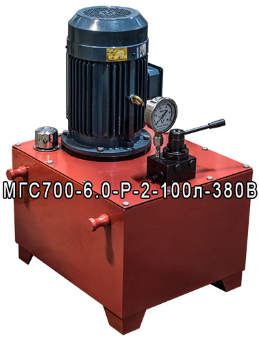 Маслостанция двустороннего действия МГС250-6.0-Р-2-40л-380В (6 л/мин, 250 бар, 380В, 3кВт, бак 40л)